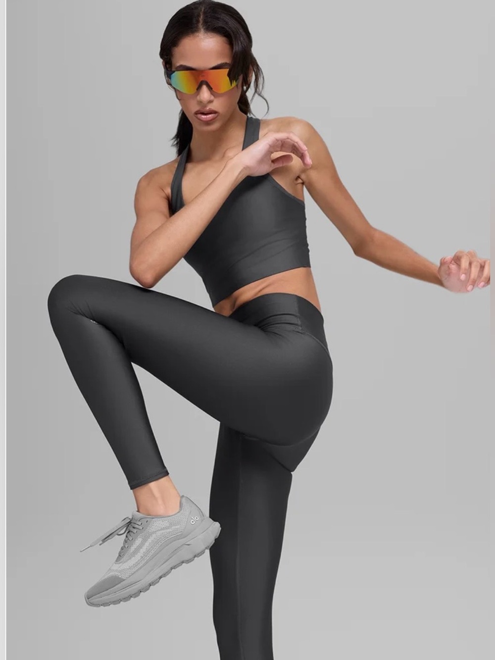 ALO Yoga 7/8 High-Waist Airlift Legging, Anthracite Dark Gray, Large NWT